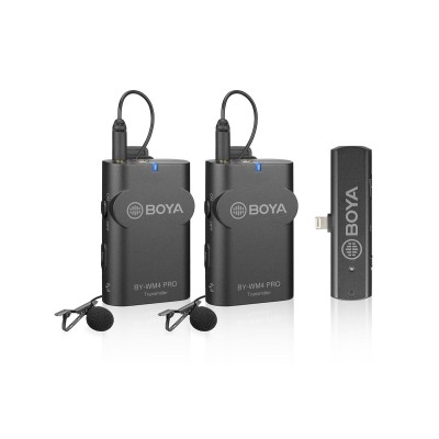 MICRÓFONO INALÁMBRICO WM4 KIT PRO 2TX + 1 RX LIGTHING BOYA - BYWM4PROK4