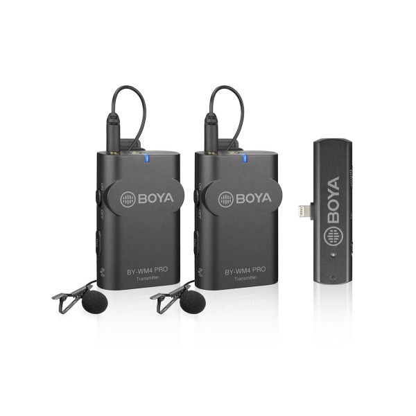 MICRÓFONO INALÁMBRICO WM4 KIT PRO 2TX + 1 RX LIGTHING BOYA - BYWM4PROK4