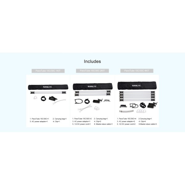 PAVOTUBE CON BATERÍA 30C KIT 2 UNIDADES NANLITE - NA1520082KIT