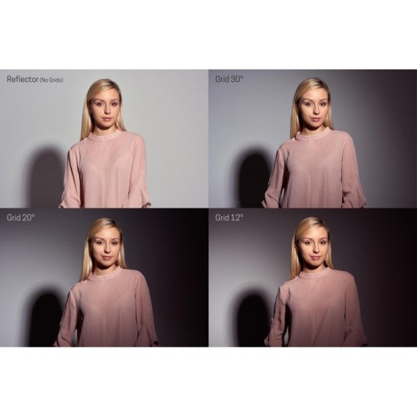 REFLECTOR 21 CM. CON JUEGO DE 4 NIDO DE ABEJA COMPLETO ELINCHROM - EL26051