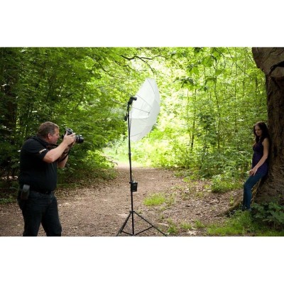 PARAGUAS DUAL BLANCO/PLATA /NEGRO 85CM. MANFROTTO - LLLU3223F