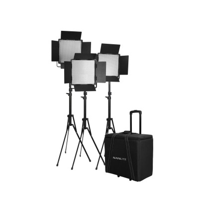 PANEL LED BICOLOR 600CSA KIT 3 UNIDADES CON ACCESORIOS NANLITE- NA1220143KIT