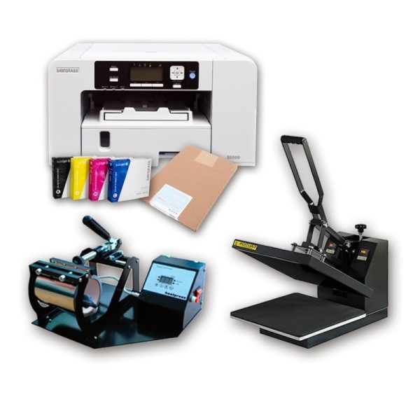START KIT SG500 IMPRESORA SG500 + PRENSA TAZAS + PLANCHA + PAPEL + TINTAS SAWGRASS