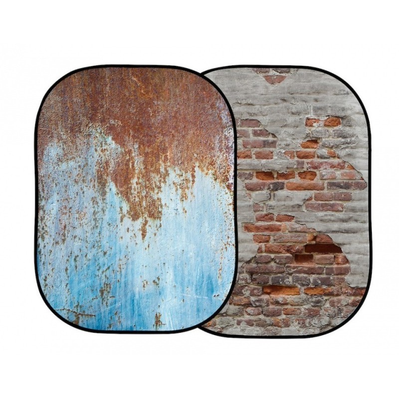 FONDO PLEGABLE DOBLE CARA SERIE URBAN RUSTY METAL / PLASTER WALL 1.5 X 2.1M MANFROTTO - LLLB5713