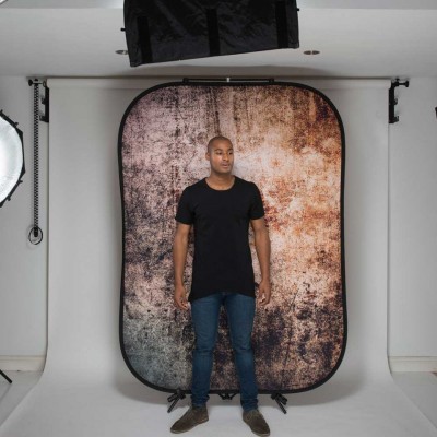 FONDO PLEGABLE DOBLE CARA METAL TEXTURA ÓXIDO / CONTAINER 1,5 X 2,1M MANFROTTO - LLLB5718