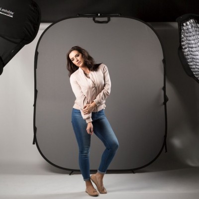 FONDO PLEGABLE LISO DOBLE CARA BLANCO/ GRIS MEDIO 1,5 X 1,8M MANFROTTO - LLLB56GW