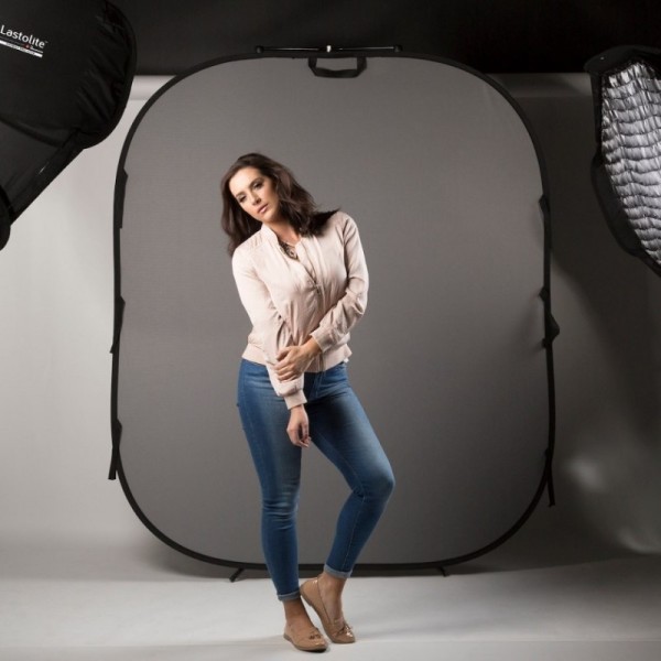 FONDO PLEGABLE LISO DOBLE CARA NEGRO/ GRIS MEDIO 1,8 X 2,15 M MANFROTTO - LLLB67GB