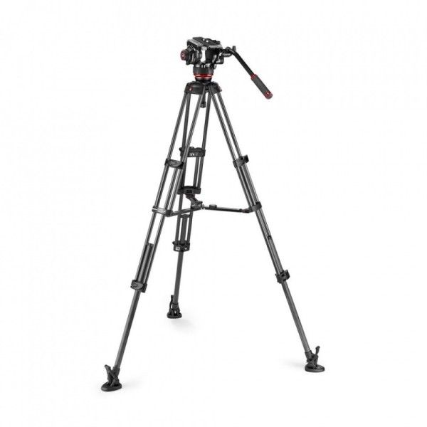 TRÍPODE PARA VIDEO TWIN DE CARBONO CON RÓTULA FLUIDA Y ESTABILIZADOR CENTRAL MVK504XTWINMC MANFROTTO- MFMVK504XTWINMC