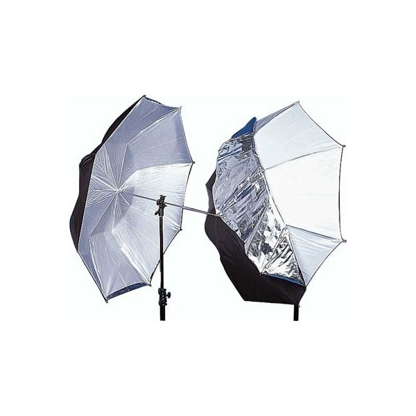 PARAGUAS DUAL BLANCO/PLATA /NEGRO 85CM. MANFROTTO - LLLU3223F