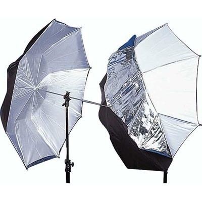PARAGUAS BLANCO/PLATA /NEGRO 100 CM. MANFROTTO - LLLU4523F