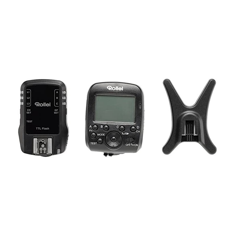 TRANSMISOR Y RECEPTOR SET DE FLASH POR RADIO PROFESIONAL TRIGGER DUAL CANON/ NIKON ROLLEI- P28002