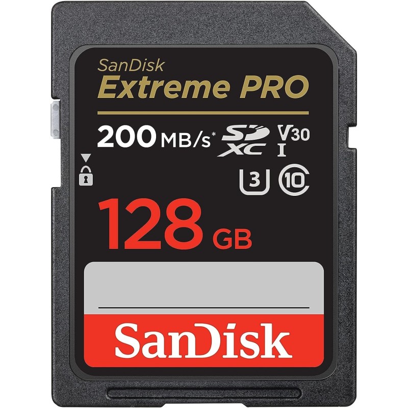 SANDISK SDHC EXTREMEPRO 128GB 200 MB/S V30 UHS-IU3