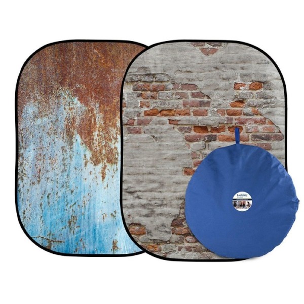 FONDO PLEGABLE DOBLE CARA SERIE URBAN RUSTY METAL / PLASTER WALL 1.5 X 2.1M MANFROTTO - LLLB5713