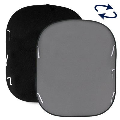 FONDO PLEGABLE LISO DOBLE CARA NEGRO/ GRIS MEDIO 1,8 X 2,15 M MANFROTTO - LLLB67GB