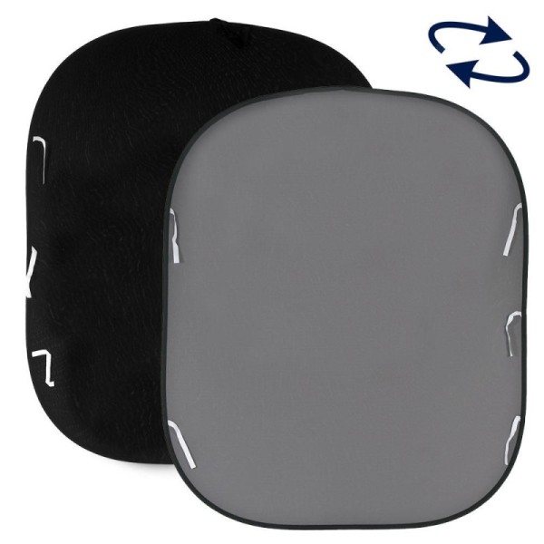 FONDO PLEGABLE LISO DOBLE CARA NEGRO/ GRIS MEDIO 1,8 X 2,15 M MANFROTTO - LLLB67GB