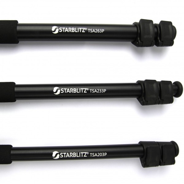 TRIPODE DE ALUMINIO TSA203P KIT CON CABEZAL Y MANGO STARBLITZ - TSA203P