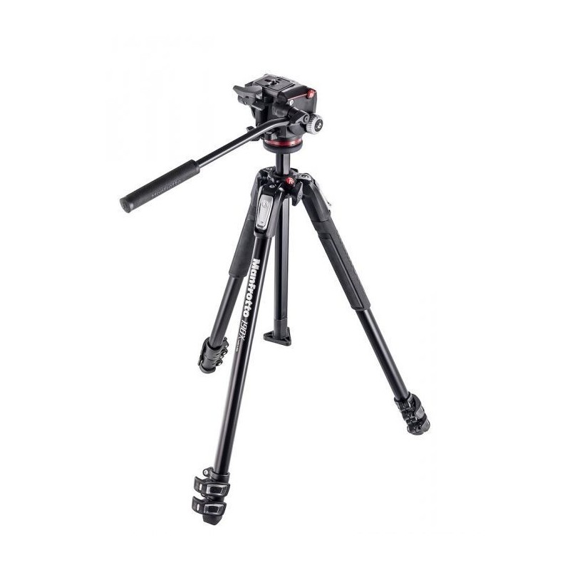 TRÍPODE 190X ALUMINIO 3 SECCIONES CON RÓTULA 2 WAY FLUIDA MANFROTTO - MFMK190X3-2W